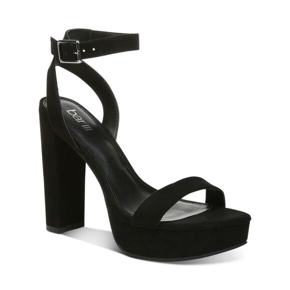BAR III Shoes - NWT BAR III Womens Black 1-1/2" Platform Ivy Toe Block Heel Heeled Sandal 9.5 M